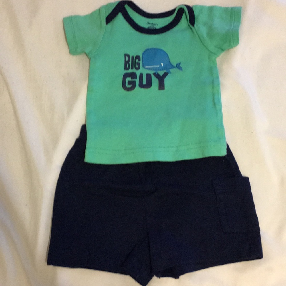 Baby boy two piece set whale summer
